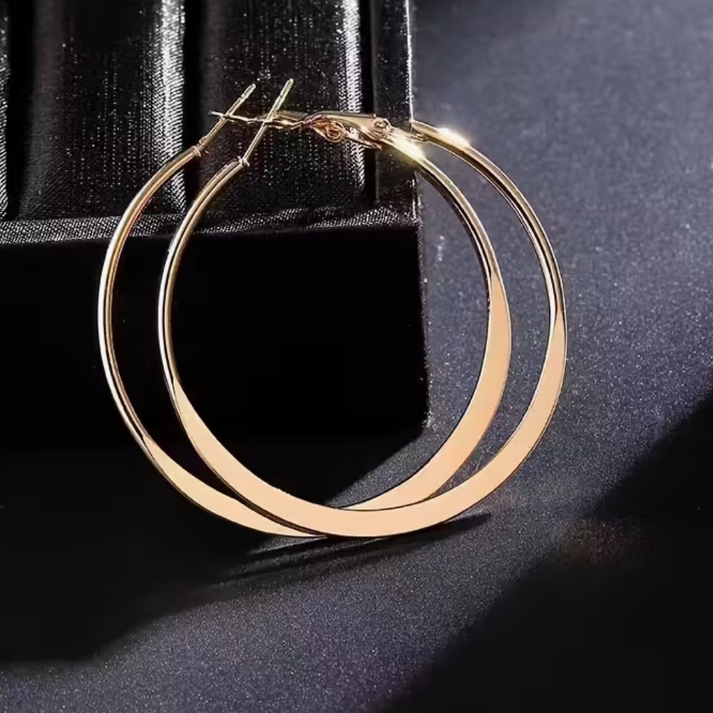 14K Gold 2.76” Hoop Earrings